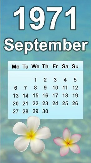 September 1971 Calendar