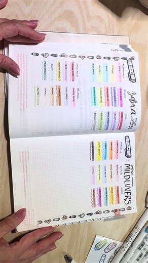 No regrets on hoarding and buying in bulk all my stationery. 😂 I decided last minute to order a new planner after ordering mine in September and was lucky enough to have most of what I need to set it up! Instant gratification is a must for me😭😂 #hobonichi #hobonichicousin #mildliners #swatches #stationery