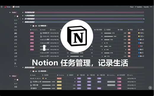 Notion高级用法：一个database搞定时间管理/任务监控/时间统计/个人主页/图鉴