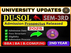 DU SOL 2nd Year Admission 2025 ✅ Eligibility, Fee Structure & Last Date Explained Step by Step Guide