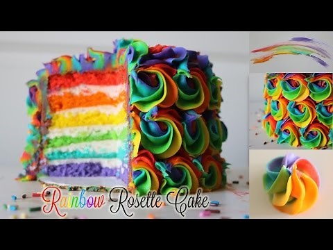 Rainbow Rosette Cake!