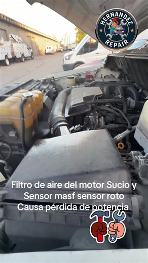#hernandezrepair Filtro de aire del motor y masf sensor roto Causa perdida de potencia en el motor Nissan nv2500 2017