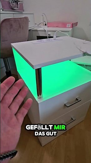 SIKAIC bedside table with charging station and LED lights