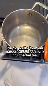 Purple perilla leaves and dried monk fruit herbal tea (antioxidant, antiallergic, anti-inflammatory, antidepressant, GI, and dermatologic properties) #herbaltea #perilla #monkfruit #NaturalRemedies #healthyfood #healthyrecipes #healingfoods #healingherbs #tea #purpleperilla #vlog #fullhappybelly #healthydrinks | Fullhappybelly