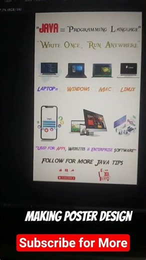 Poster Design Making for Java Tutorial #shorts#shortsfeed #ytshorts #shortsvideo #javaprogramming