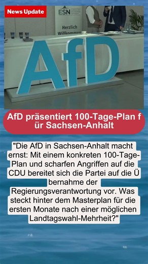 AfD präsentiert 100-Tage-Plan für Sachsen-Anhalt | #SachsenAnhalt #AfD #100TagePlan #Landtagswahl