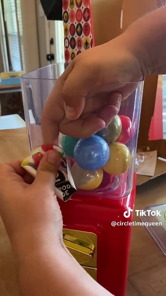 Day 16 of #ClearMyListWithATwist — I found the CUTEST refillable gumball machine at Target for $14.99. Do I paint the base or leave it red?? Help me decide! 😂 #TeacherTok #PreKTeacher #TargetFinds #ClassroomDecor #diyteacher