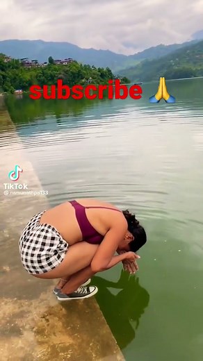 girl swimming in pond