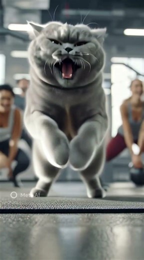 From Chubby to JACKED 💪🐱 – This AI Cat’s Push-Up Transformation Is Insane!
