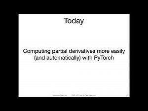 L6.0 Automatic Differentiation in PyTorch -- Lecture Overview