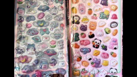 8 Sheets 400 Pcs Cute Small Stickers 3D Tiny Mini Puffy Kawaii for Toddlers Kids Party Reward Incentives Classroom Teacher Students for Scrapbooking Water Bottles Envelopes Laptop Phone Case Girls