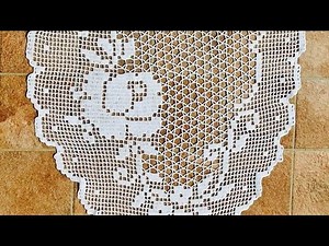 How to Make a Gorgeous Filet Crochet Doily:Beginner-Friendly Tutorial/tablecloth runner(Part32)