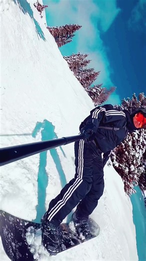 Snowboarding down into a gully - awesome natural half-pipe, covered in uneven terrain. Used my song “Still (Origin Mix)” because although I’m not there right now… I can still feel that great experience of being at one with my board, the snow, and the mountain, in that moment. “I’m here now, but I’m still there.’ It was my last run down that part of this mountain for the season… and it felt great. I remember the very first time I went down that gully, a couple of years back, and it was challengin