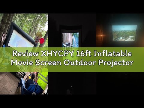 Review XHYCPY 16ft Inflatable Movie Screen Outdoor Projector Screen with Air Blower Storage Bag - Fr
