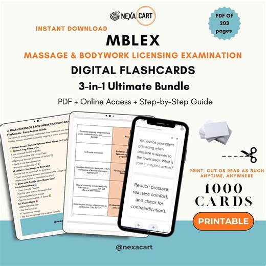 Massage and Bodywork Licensing Examination Flashcards 2026 | Mblex Flashcards | Mblex Prep Flashcards | Massage Therapy Flashcards | Mblex - Etsy