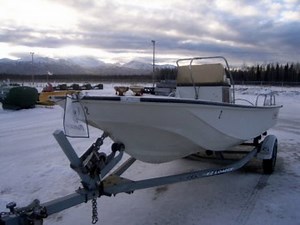 17ft. Montauk Boston Whaler on a single axle EZ Loader trailer on GovLiquidation.com