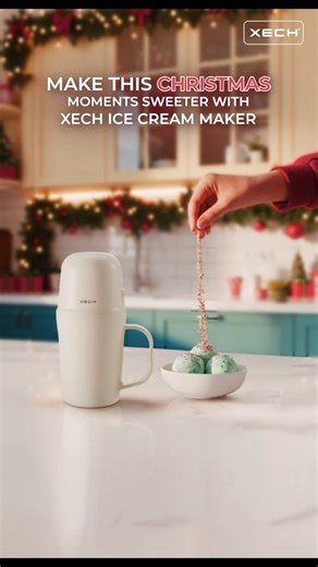 This Christmas, make homemade scoops that bring everyone together with the XECH Scoop that makes every serving healthy & fun for your family & making your favourite ice cream at home easier than ever. Available on XECH.com, Amazon.in & Flipkart.com #xech #icecreammaker #icecream | Xech.in