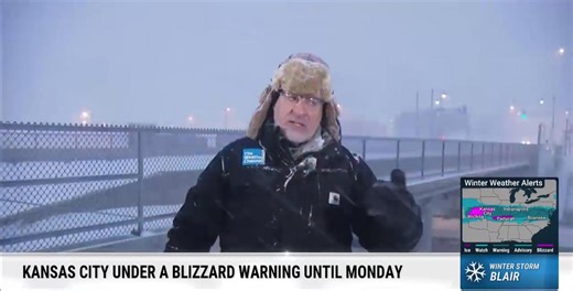 Meteorologist Jim Cantore was reporting on the latest impacts of Winter Storm Blair in Kansas City on Sunday morning when thundersnow occurred. Check out his reaction: | The Weather Channel