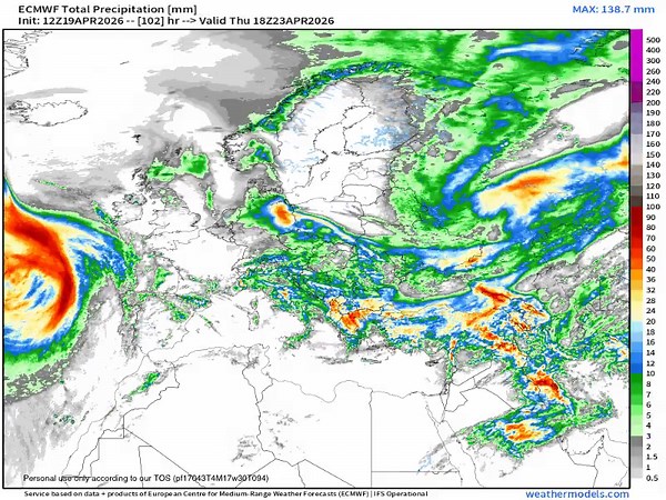 An exceptionally dry April becomes crystal clear. No rainfall forecast across most of southern England and large chunk of France over next 10 days by European model. Spring drought is rearing its head again.