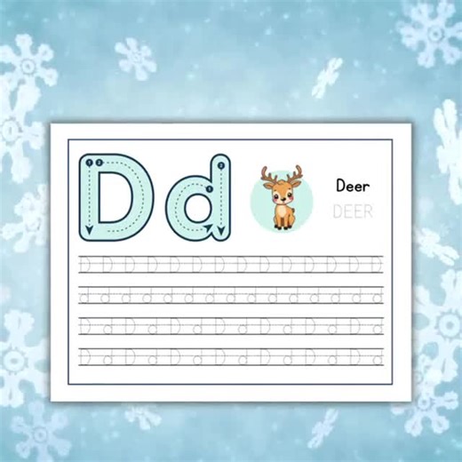 Winter Alphabet Tracing Cards Printable Letter Writing Practice A–Z for Preschool & Kindergarten - Etsy