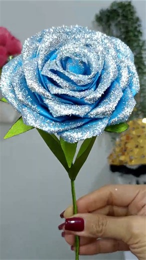 DIY Sparkly Ribbon Rose 🌹 | Beautiful Handmade Flower