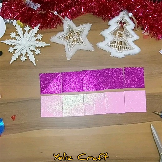 10K views · 44 reactions | In this video, I'll show you how to make DIY Foamiran Christmas ornaments. These ornaments are a great way to add a little Christmas cheer to your tree or Christmas decor! | Yeliz Craft | Facebook