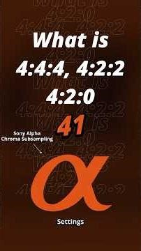 ￼4:2:0 vs 4:2:2 Color Difference 🎬 | Sony Alpha Tutorial