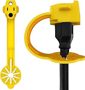 Outdoor Weatherproof Plug Cover - Extension Cord Waterproof Protector Covers for 120v Electric, 3 Prong Male End Weather Proof Exterior Ends Caps for Outside Electrical Plugs (10,Yellow)