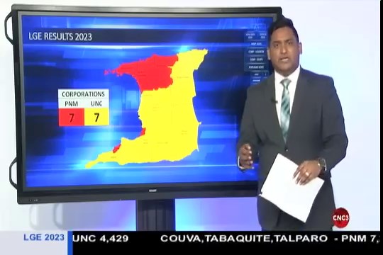 9:50 Local Government Election results 2023 | CNC3 Television, Trinidad and Tobago
