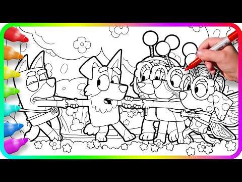 Do you know How to color Bluey`s with School Friends? BLUEY Coloring Pages
