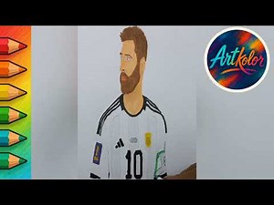 Coloring Messi in Argentina Jersey From Black & White to Legendary