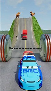 Cars & Ambulance Van vs Chained Hydraulic Crush - BeamNG.Drive