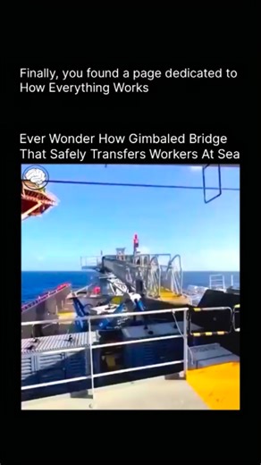 How Everything Works | A gimbaled bridge also known as a motion-compensated gangway is an advanced offshore access system that allows workers to safely move... | Instagram