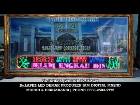 Jam Digital Masjid Rgb Ful Colour❗Diametere Bok 80x160.cm