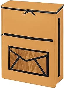Mail Slot Catcher Bag, Indoor Mail Catcher Felt Made, High Capacity Mail Slot Cover, Space Saving, Self-Adhesive or Hanging on Screw Eyes, Brown Mail Bag, Home Hardware Accessories