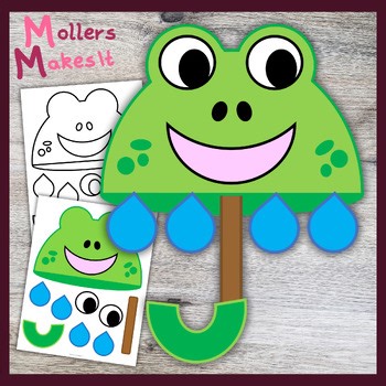 Frog Umbrella Craft Template