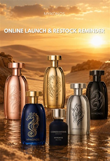 New launches. Your favorites restocked. It’s all happening tonight at 7 PM WIB. Discover what’s new and get your favorites while they’re back. Available on TikTok Shop & officialmykonos.com (Sunforged Collection) #mykonosfragrances #sunforged #constantine