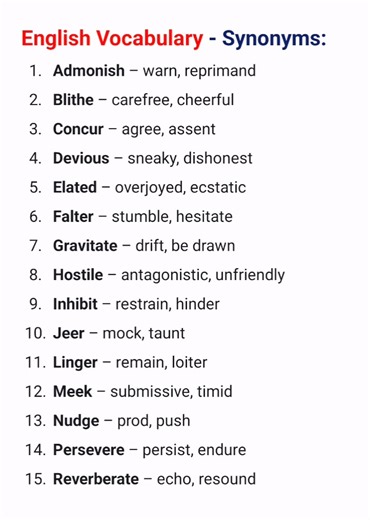 269K views · 4.9K reactions | Vocabulary: synonyms: elated - overjoyed, ecstatic https://youtube.com/@timtimtv1125 #English #vocabulary #synonyms #knowledge #virals | Tim Tim TV | Facebook