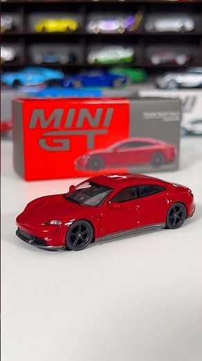 Mini GT Porsche Taycan Turbo S Carmine Red 🔥 Electric Beast!