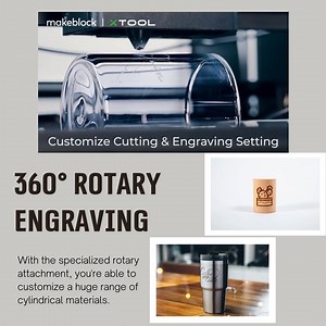 🤓360° rotary engraving for cylinders of diameters from 3mm to 70mm. 👉https://bit.ly/3mKViZ8 🤓With the specialized rotary attachment, you're able to customize a huge range of cylindrical materials. #xtool_rotary #makeblock #xtool | xTool