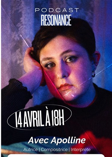 📅 Rendez-vous le 14 avril à 18h ! RÉSONANCE POCAST : Pour ce premier épisode, @malaflav reçoit Apolline , autrice-compositrice-interprète. Le concept ? Un podcast axé sur la santé et la psychologie des artistes. On y parle sans filtre de parcours, de doutes et de mode de vie. Au programme : Apolline nous confie comment elle a osé sauter le pas pour faire de la musique son métier. Merci au @BEN (Studio Maiana) pour l’accueil. Produit par @@ & @SANS STUDIO FIXE