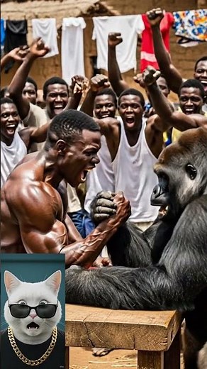 This African Man Defeats GORILLA in Arm Wrestling? #wildshowdown #animalfight #gorilla