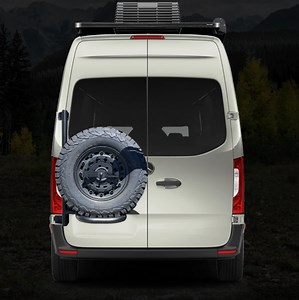 Aluminum Expedition Tire Carrier Mercedes Sprinter 2019  by Owl Vans