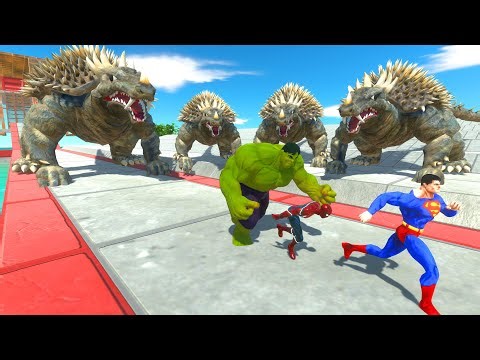 Superheroes vs Creepy Monsters | Who Can Survive the Territory of 13 Giant Anguirus? | ARBS