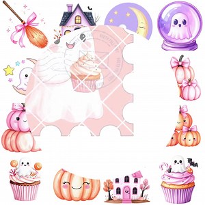 Cute Halloween Clipart Files for Large and Small Prints, High Resolution, 42 Png Files, Cute Ghost Cat Pumpkin Candy and Stamps - Etsy