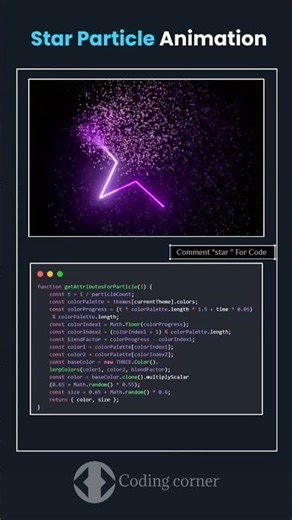 star particle animation using HTML CSS JavaScript #coding #webdevelopment #viral #shorts