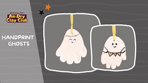 How to make a Handprint Ghost out of Air Dry Clay for Halloween https://ceramic.school/handprint-ghosts/ | The Ceramic School