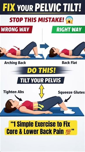 ✅ Pelvic Tilt Exercise (Diastasis Recti / Low Back Pain ke liye)