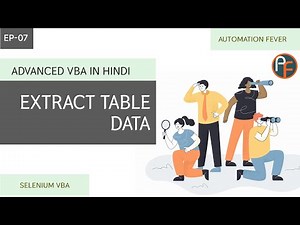Extract Table Data | VBA Selenium | Advanced VBA in Hindi