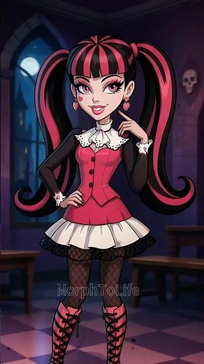 ☠️ Monster High Characters in Real Life? You Won’t Believe This Look! 💄🦇🖤#monsterhigh #reallife